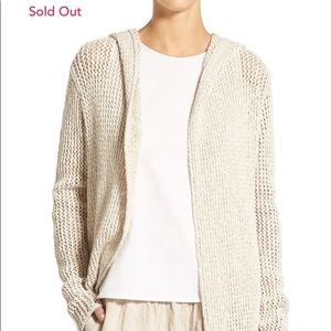 NWOT James Perse Open Stitch Hooded Cardigan